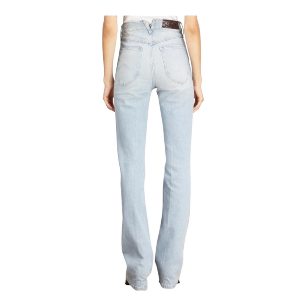 SPRWMN Francoise Light Wash Micro Flare Slim Fit High Rise Jeans Women's 26 - Picture 5 of 16